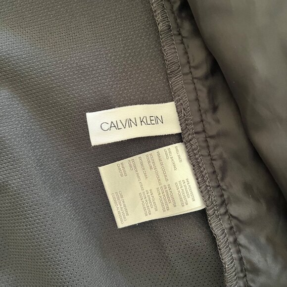 Calvin Klein Water Resistant Black Hooded Trench Overcoat Womens L - Picture 6 of 10